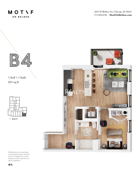1 bedroom apartment for rent in Logan Square - North Side, Chicago