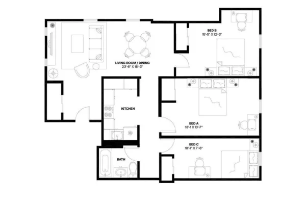 3 bedrooms apartment for rent in South End - Boston, Boston