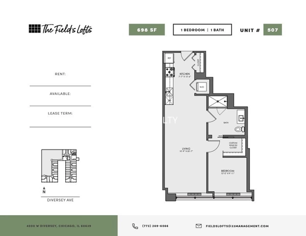 1 bedroom apartment for rent in Hermosa - Northwest Side, Chicago