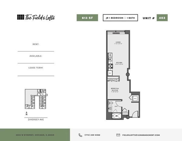 Studio Apartment for rent in Hermosa - Northwest Side, Chicago