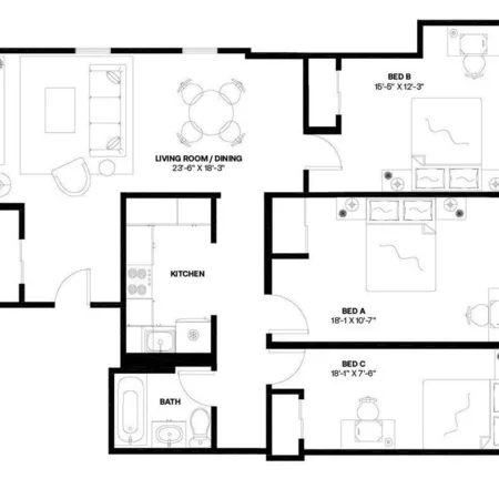 3 bedrooms apartment for rent in South End - Boston, Boston