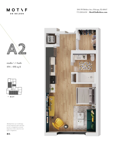 Studio Apartment for rent in Logan Square - North Side, Chicago