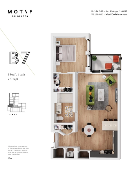 1 bedroom apartment for rent in Logan Square - North Side, Chicago