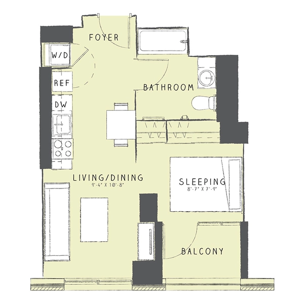 Studio Apartment for rent in River North - Central, Chicago