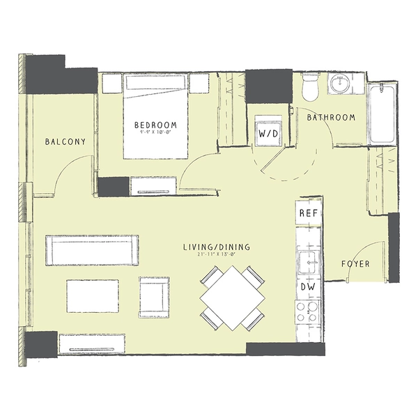 1 bedroom apartment for rent in River North - Central, Chicago