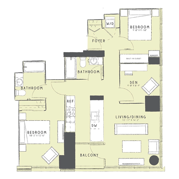 2 bedrooms apartment for rent in River North - Central, Chicago