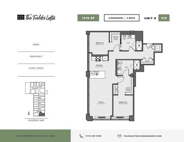 2 bedrooms apartment for rent in Hermosa - Northwest Side, Chicago