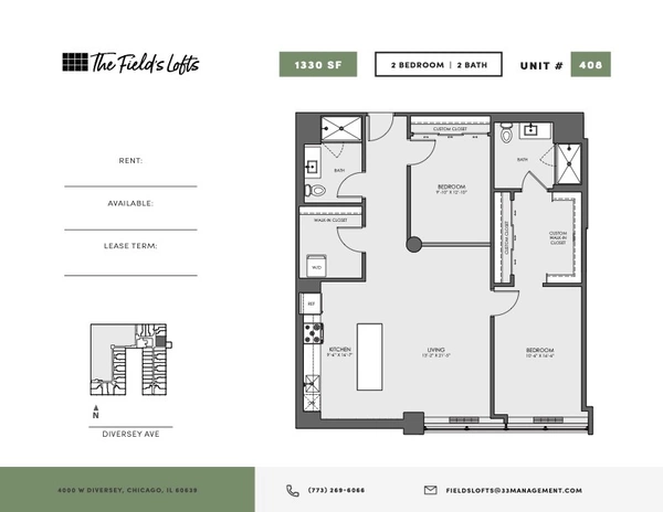 2 bedrooms apartment for rent in Hermosa - Northwest Side, Chicago