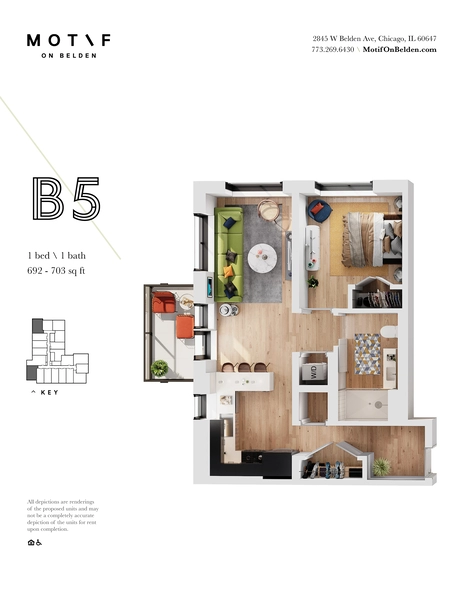 1 bedroom apartment for rent in Logan Square - North Side, Chicago