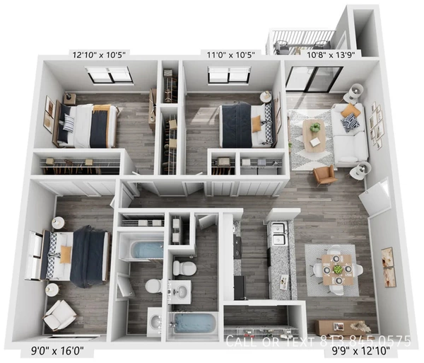 3 bedrooms apartment for rent in University - North Tampa, Tampa